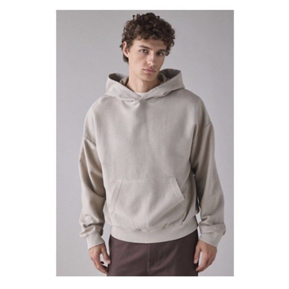 Urban Outfitters Standard Cloth Ribbed Hoodie, Sz M, Unisex, Cream NWT